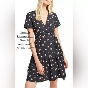 French Connection Floral Wrap Dress - Size 10